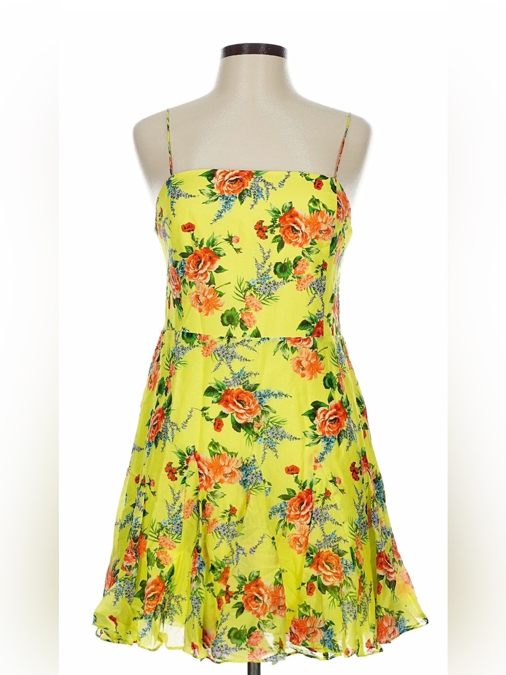 NWT Alice + Olivia Dress - Yellow Floral Cotton and Silk